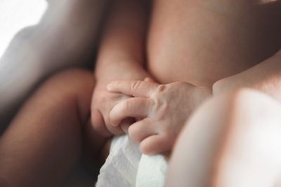 Close-up midsection of baby