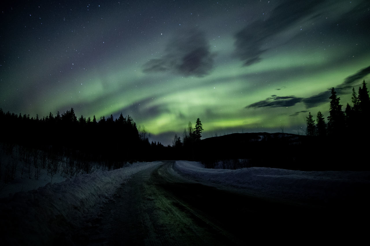 SCENIC VIEW OF ROAD AGAINST SKY AT NIGHT