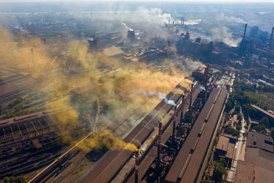 Factories smoke toxic substances into the atmosphere