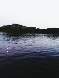 Scenic view of lake against clear sky