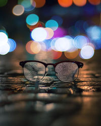 Close-up of coins on table