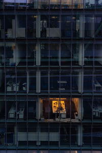 Low angle view of illuminated building at night