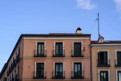 Low angle view of building against clear sky