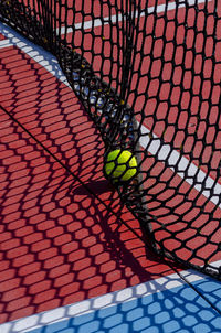 High angle view of a ball on leaf