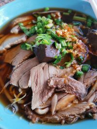 Close-up of duck noodles