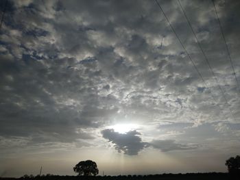 Low angle view of silhouette trees against sky during sunset