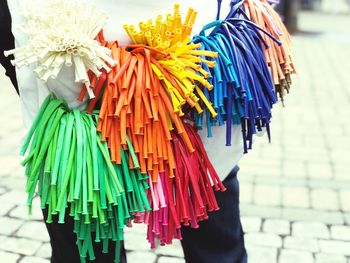 Close-up of multi colored umbrella