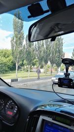 Road seen through car windshield