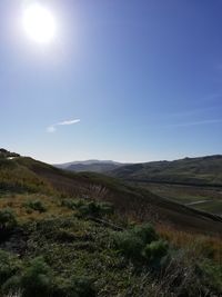 Scenic view of landscape against clear sky