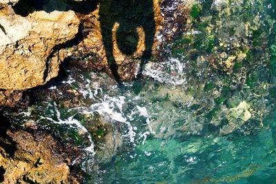 Full frame shot of rock in water