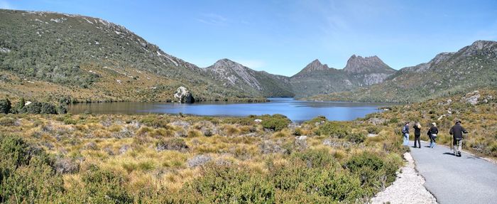 View of lake with mountain in background