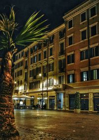 View of buildings at night