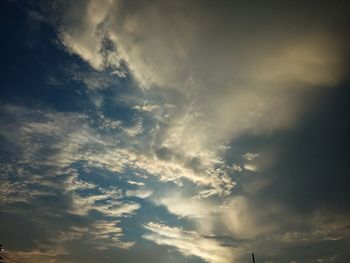 Low angle view of clouds in sky