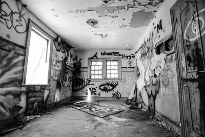 Graffiti in abandoned building