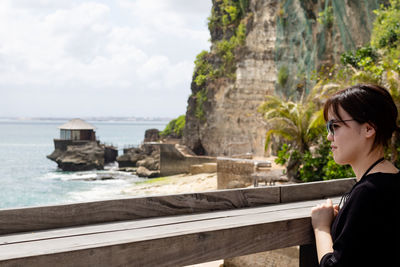 Woman looking at sea