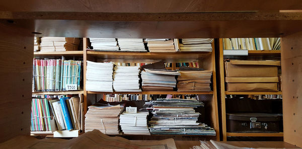 Stack of books on shelf