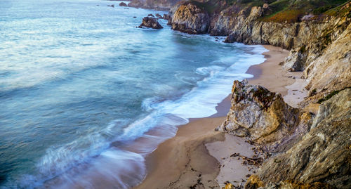 High angle view of beach