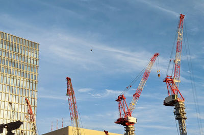 Cranes at construction site