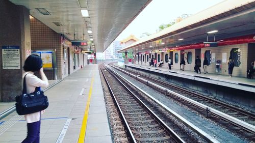 Train at subway station