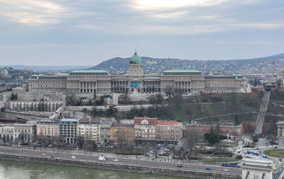 Buda castle in budapest, hungary. palatial venue for the hungarian national gallery displays 