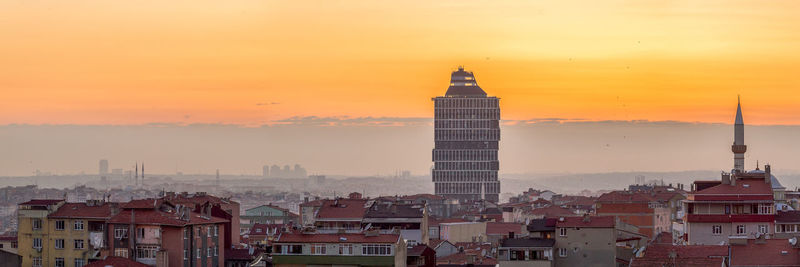 City at sunset