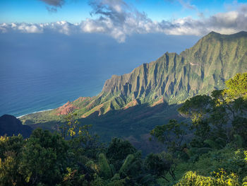 Scenic view of mountains against sky