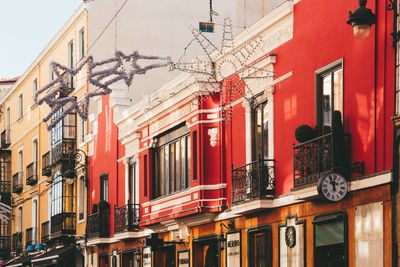 Red building against sky