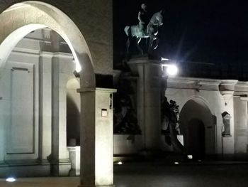 Interior of illuminated building