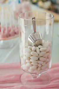 Close-up of drink in glass on table