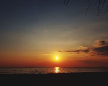 Scenic view of sea during sunset