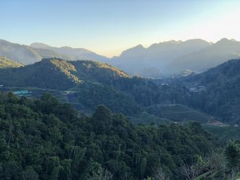 Scenic view of mountains against sky