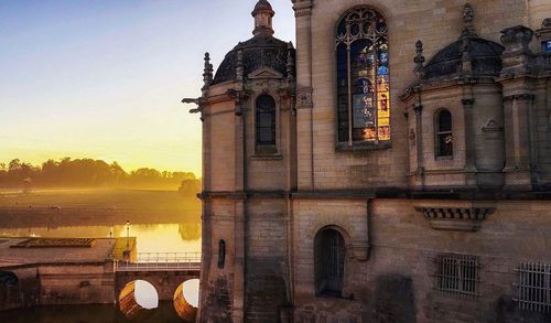 View of church at sunset