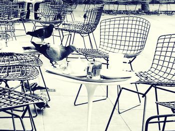 Close-up of chair on table