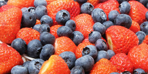 Full frame shot of strawberries