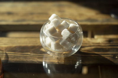 Close-up of glass on table