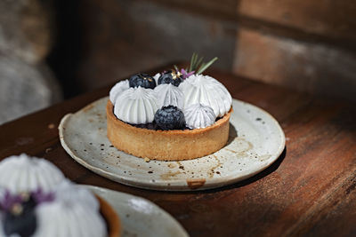 Close-up of dessert on table