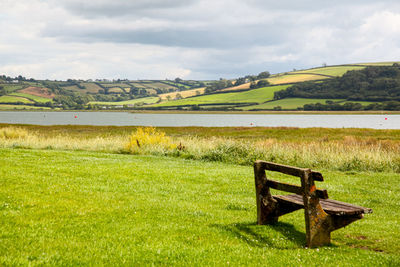 Scenic view of field against sky