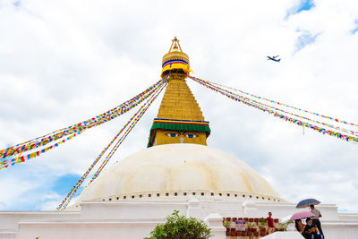 Low angle view of traditional building against sky