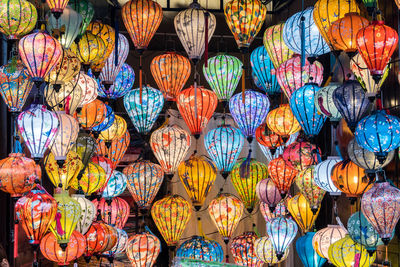 Paper lanterns on the streets of hoi an, vietnam.