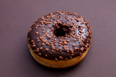 Close-up of donut on table