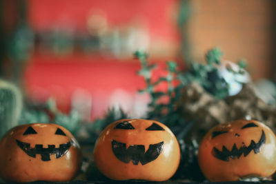 Close-up of pumpkin on table