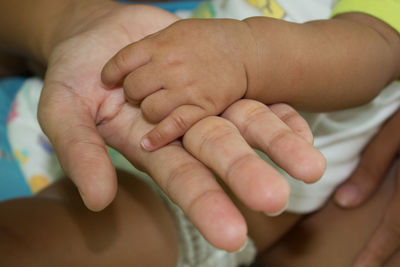 Close-up of baby hands