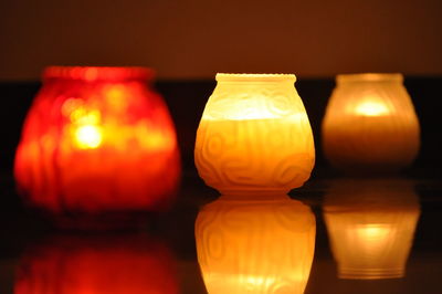 Close-up of illuminated lamp