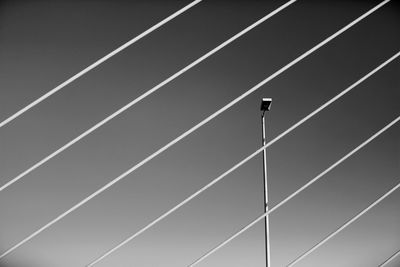 Low angle view of power lines against clear sky