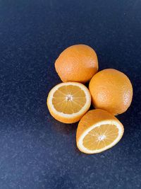 High angle view of orange on table