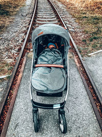 High angle view of train