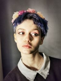 Close-up portrait of a young woman