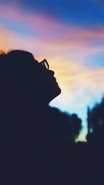 Low angle view of sky at sunset