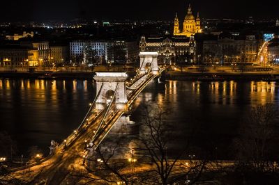 Illuminated city at night