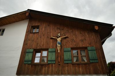 Low angle view of house against sky